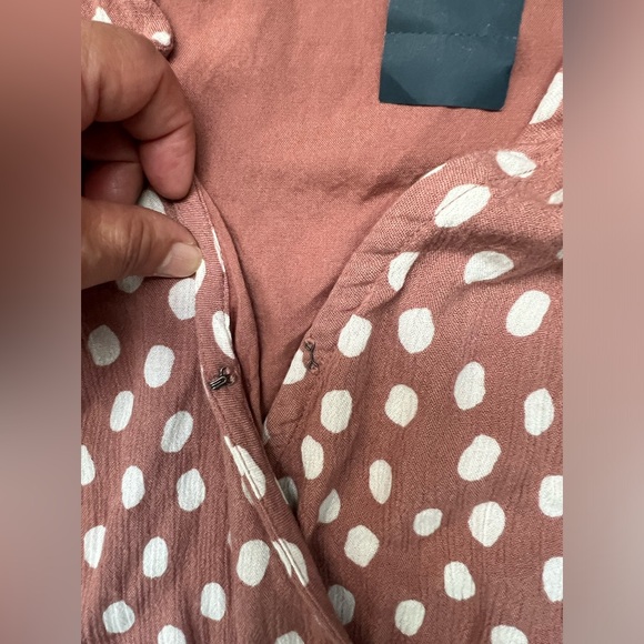 Abercrombie&Fitch Mini Dress|Color:Mauve Pink Polka Dot|Size:Juniors XL T(12-14) - Picture 6 of 16